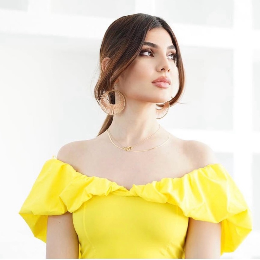 Zara Yellow One-Shoulder Short Dress